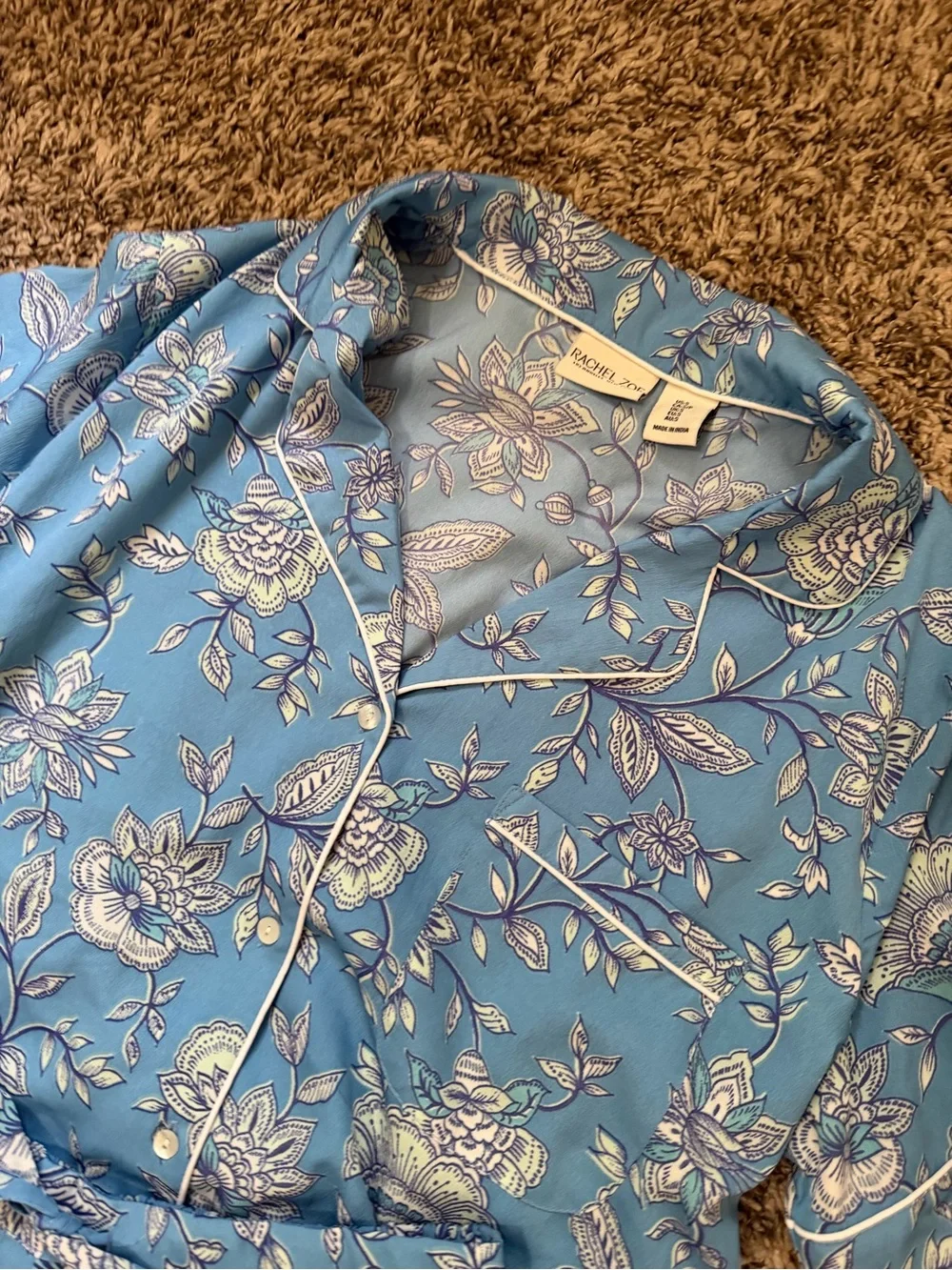Rachel Zoe Light Blue Floral Short Pajama Set